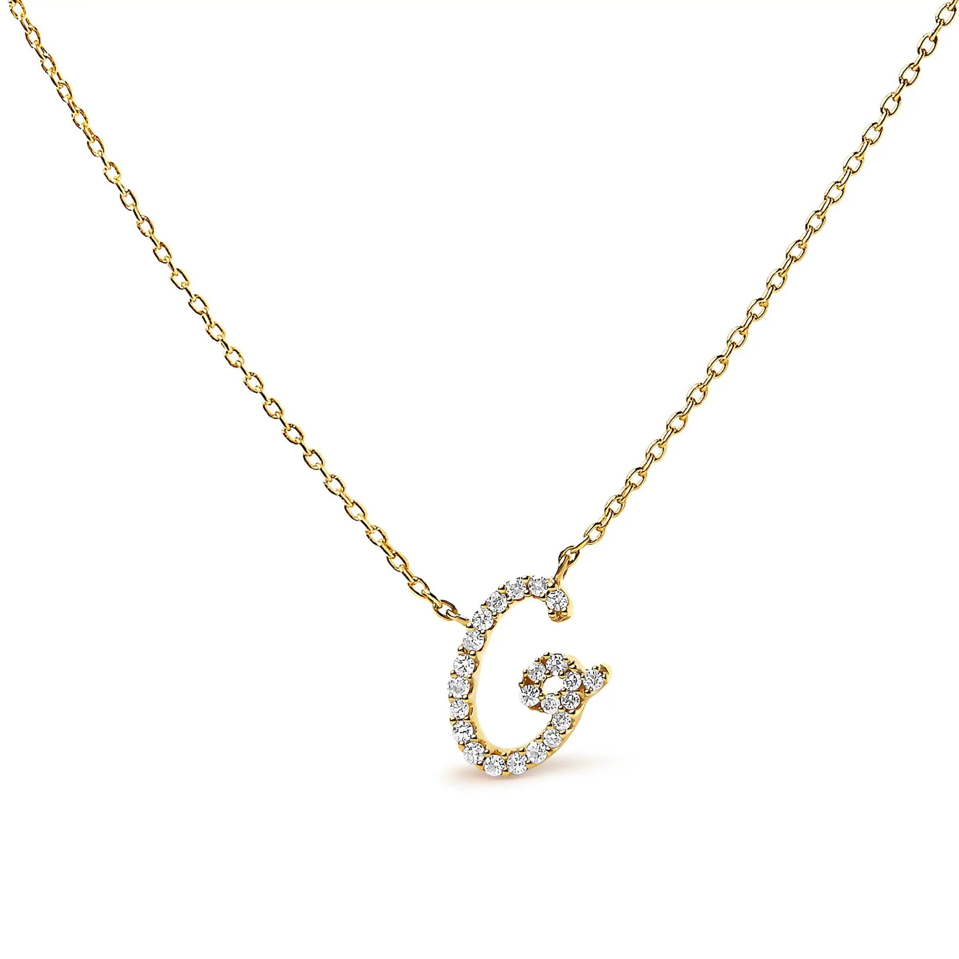Gold-tone A initial pendant necklace with diamond accents on linked chain on Tampa Home & Garden Store