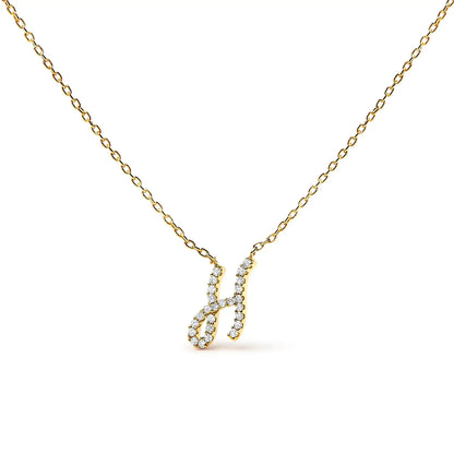 14K white gold A initial script pendant necklace with diamond pave accents on Tampa Home & Garden Store