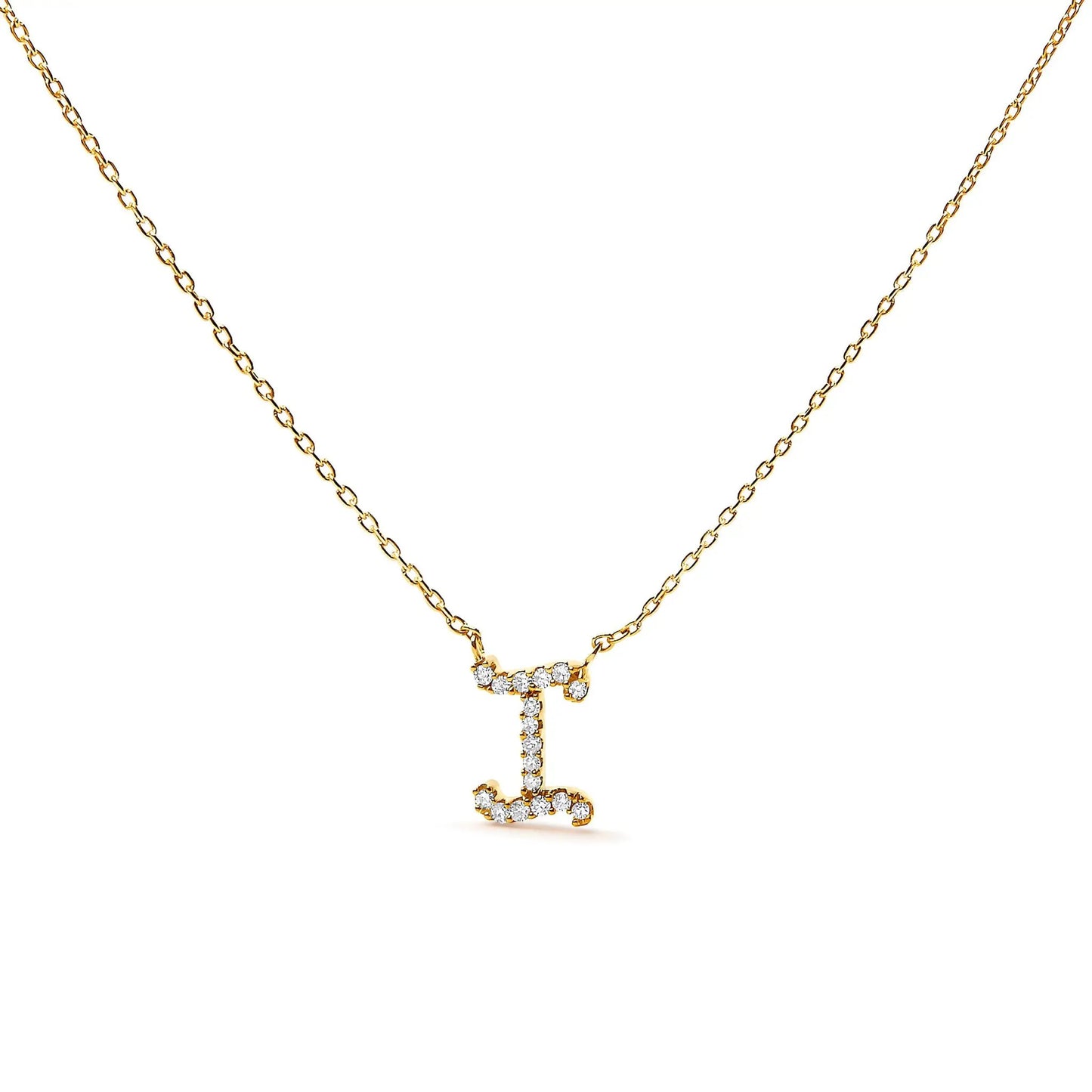 14K white gold diamond-accent A initial script pendant necklace with pave stones on Tampa Home & Garden Store