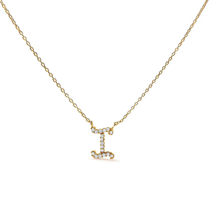 14K white gold diamond-accent A initial script pendant necklace with pave stones on Tampa Home & Garden Store