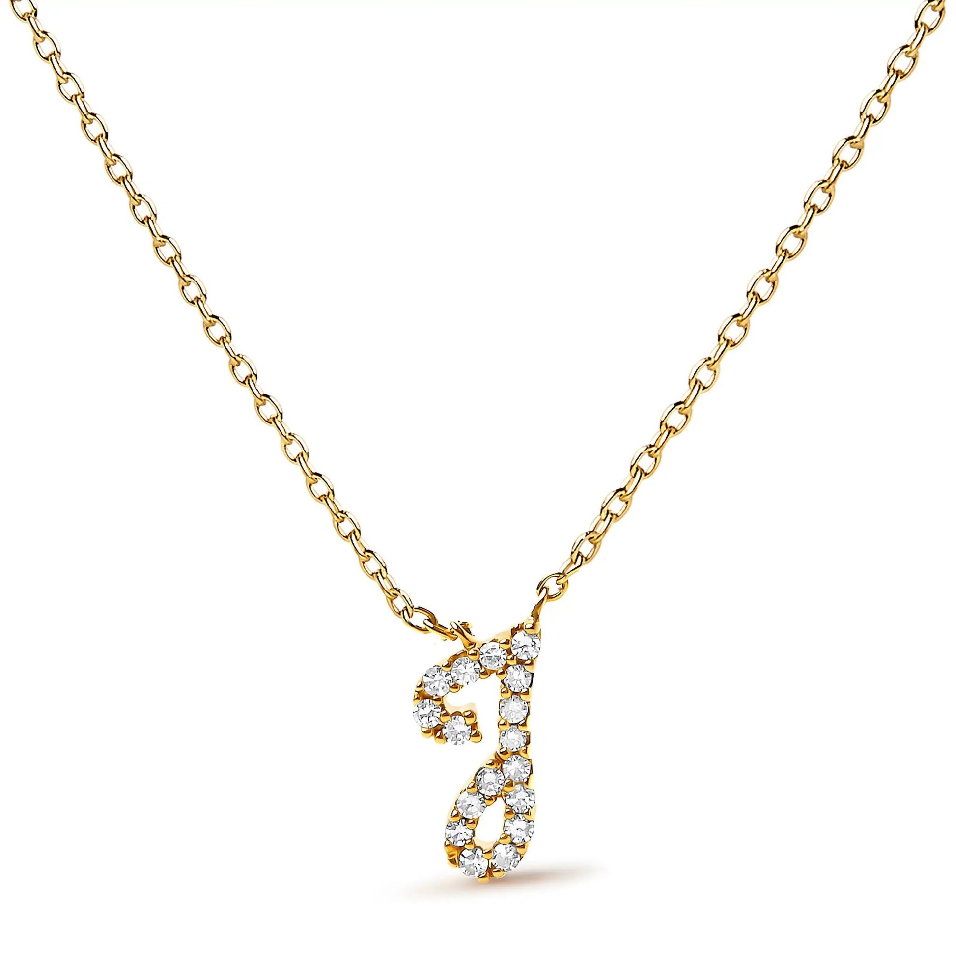 Gold-tone necklace with diamond-accent 'A' initial script pendant, Bids.com on Tampa Home & Garden Store