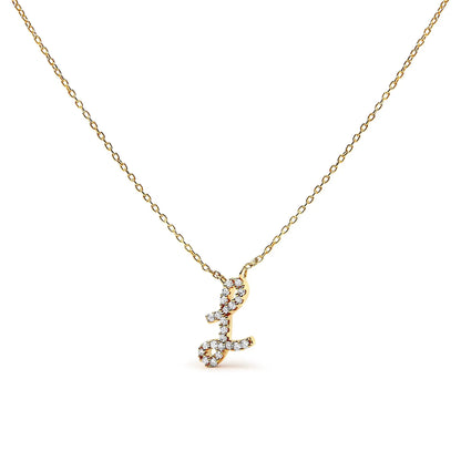 14K white gold diamond-accent A initial script pendant necklace on gold chain on Tampa Home & Garden Store