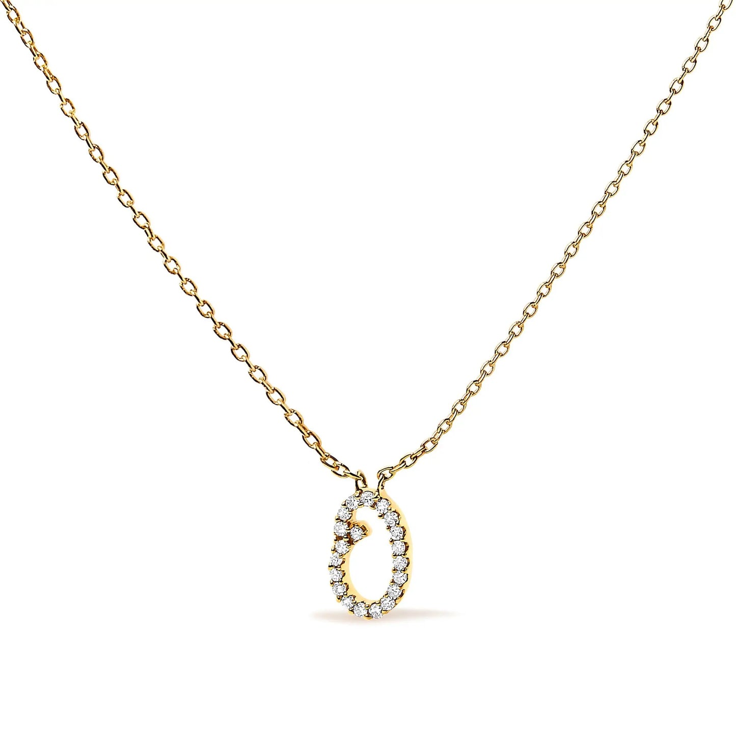 14K white gold A initial script pendant necklace with diamond accents by Bids.com on Tampa Home & Garden Store