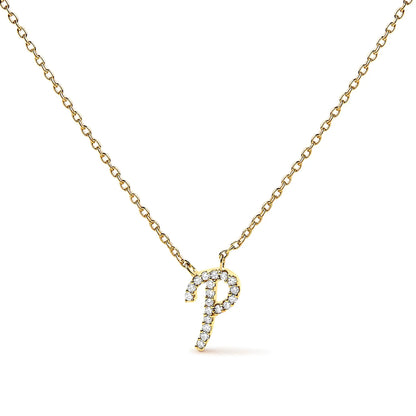 14K white gold diamond-accent 'A' initial script pendant necklace with gold chain on Tampa Home & Garden Store