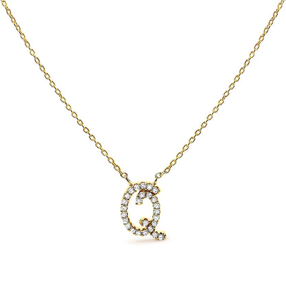 14K white gold diamond accented A initial script style pendant necklace with chain on Tampa Home & Garden Store