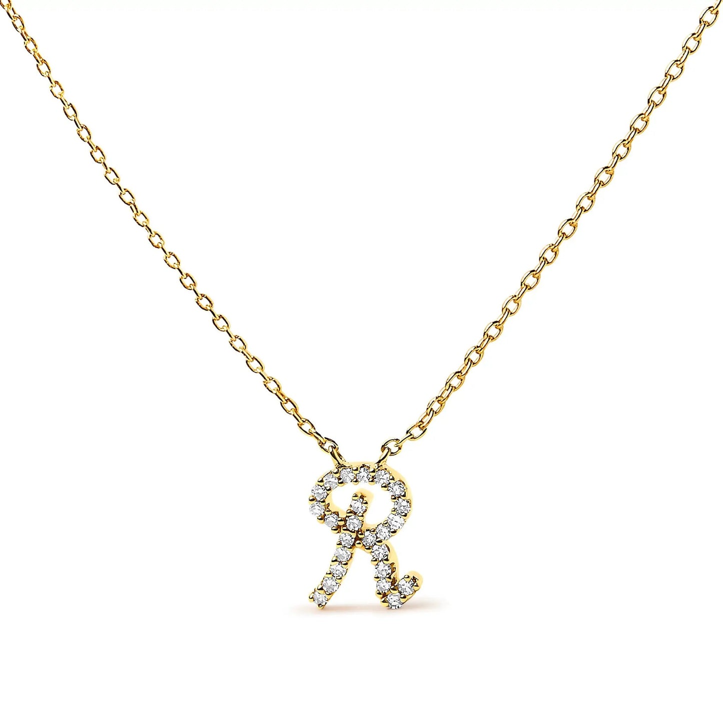 14K white gold diamond-accent A initial script pendant necklace by Bids.com on Tampa Home & Garden Store