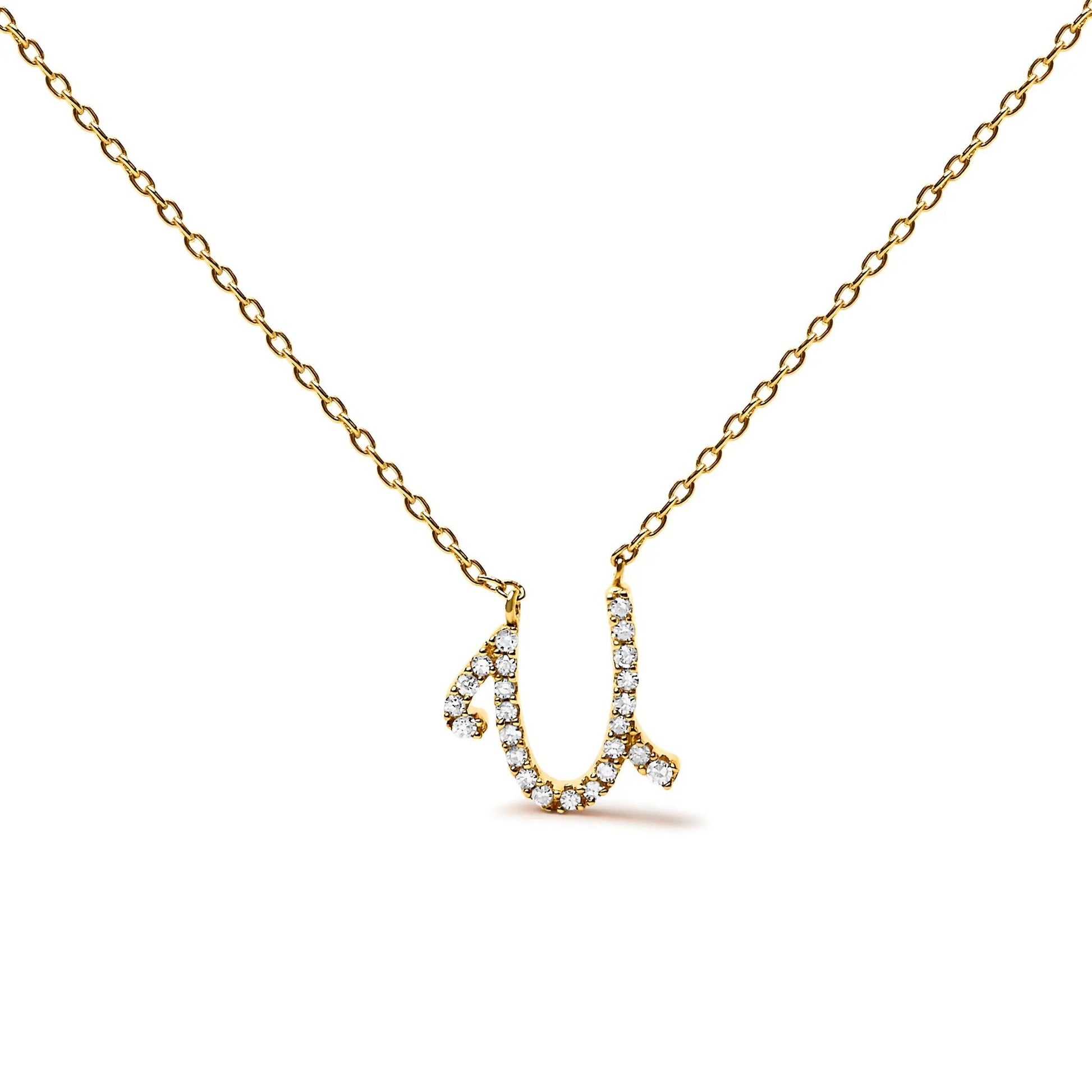 A initial script pendant necklace with diamond accents on gold-tone chain on Tampa Home & Garden Store