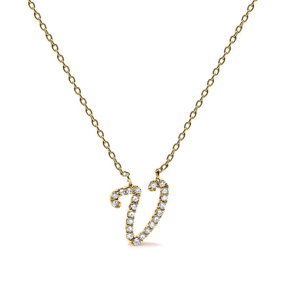 14K White Gold Diamond Accent A initial Script Pendant Necklace with pave diamonds on Tampa Home & Garden Store