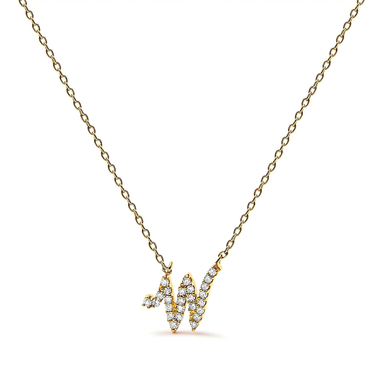 Necklace 14K white gold diamond accented A initial script pendant by Bids.com on Tampa Home & Garden Store