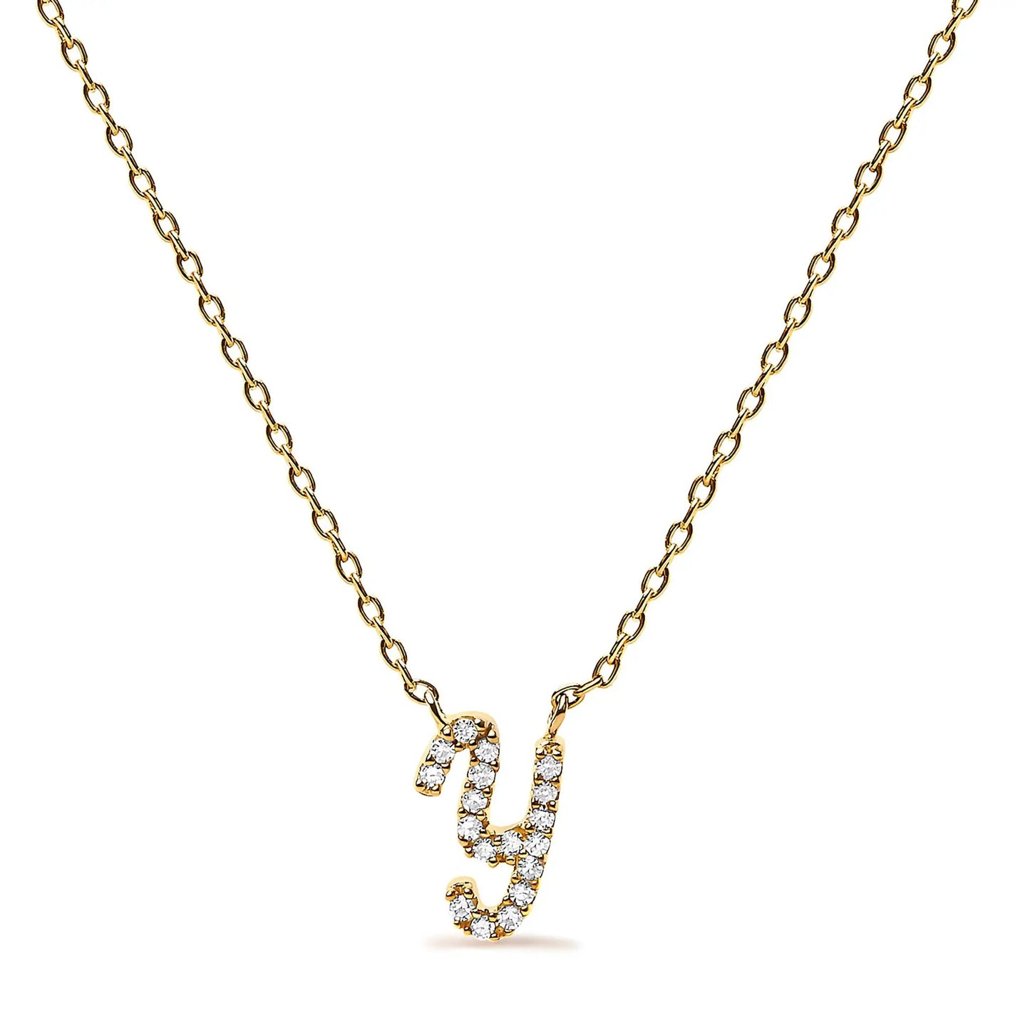 14K white gold diamond A initial script pendant necklace on chain by Bids.com on Tampa Home & Garden Store