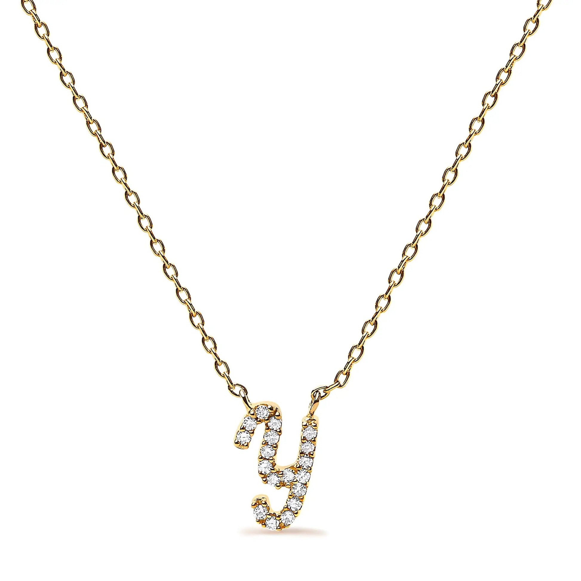 14K white gold diamond A initial script pendant necklace on chain by Bids.com on Tampa Home & Garden Store