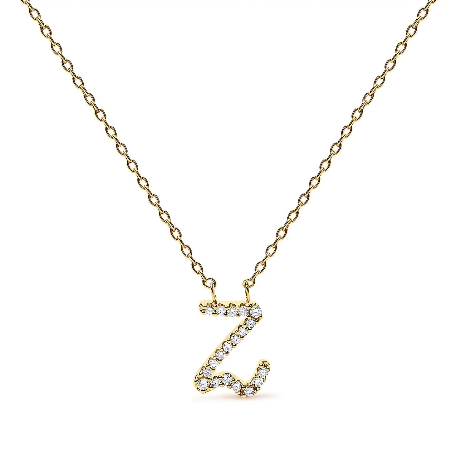 Gold-tone chain necklace with diamond-accent A initial pendant on Tampa Home & Garden Store