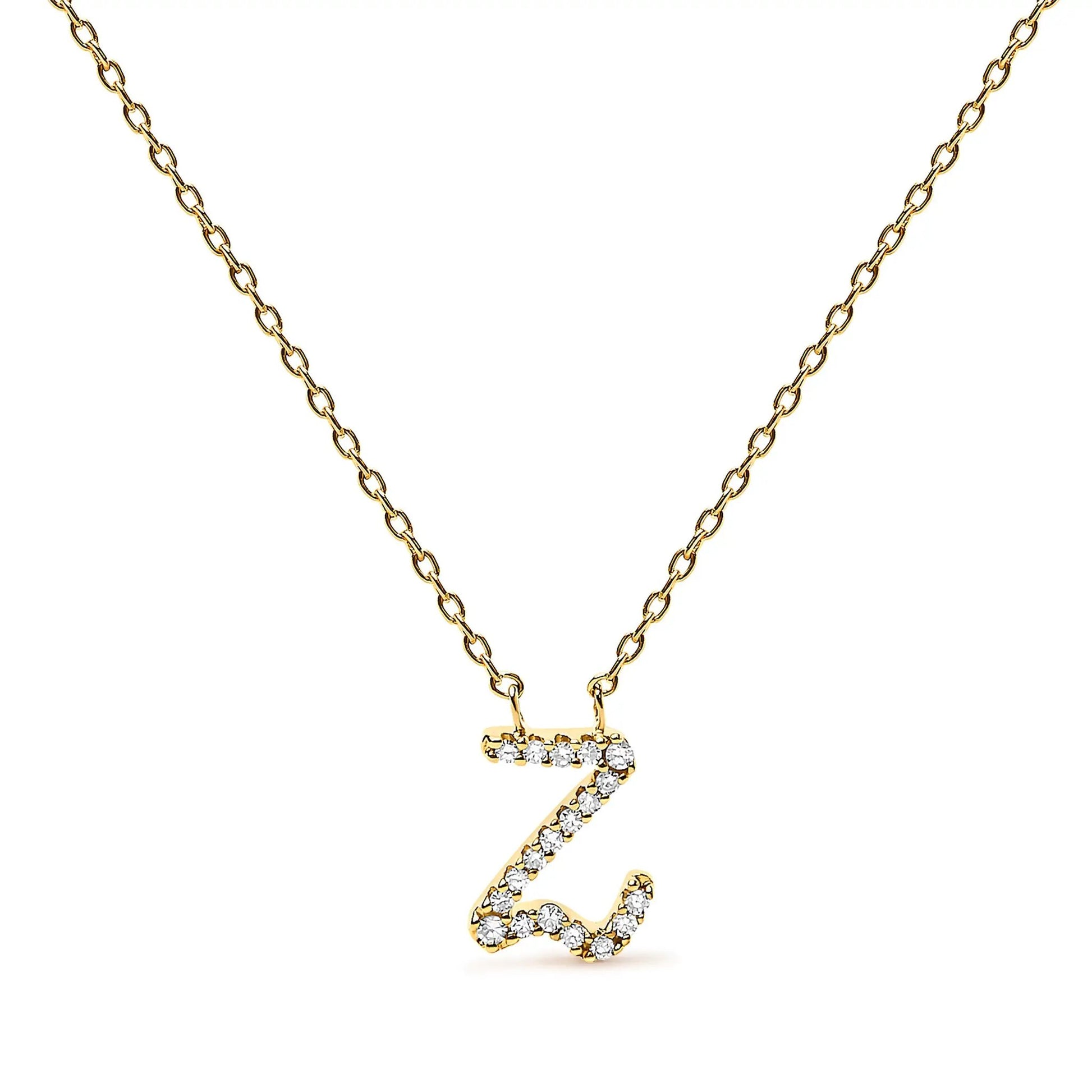 Gold-tone chain necklace with diamond-accent A initial pendant on Tampa Home & Garden Store