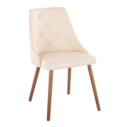 Giovanni dining chair beige tufted upholstery with wood legs on Tampa Home & Garden Store
