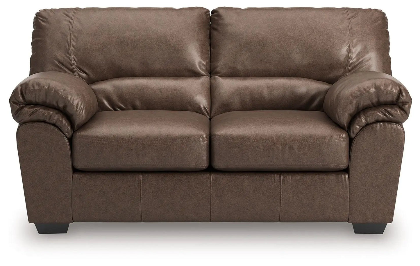 WillowBend Faux Leather Loveseat Jumbo Stitching