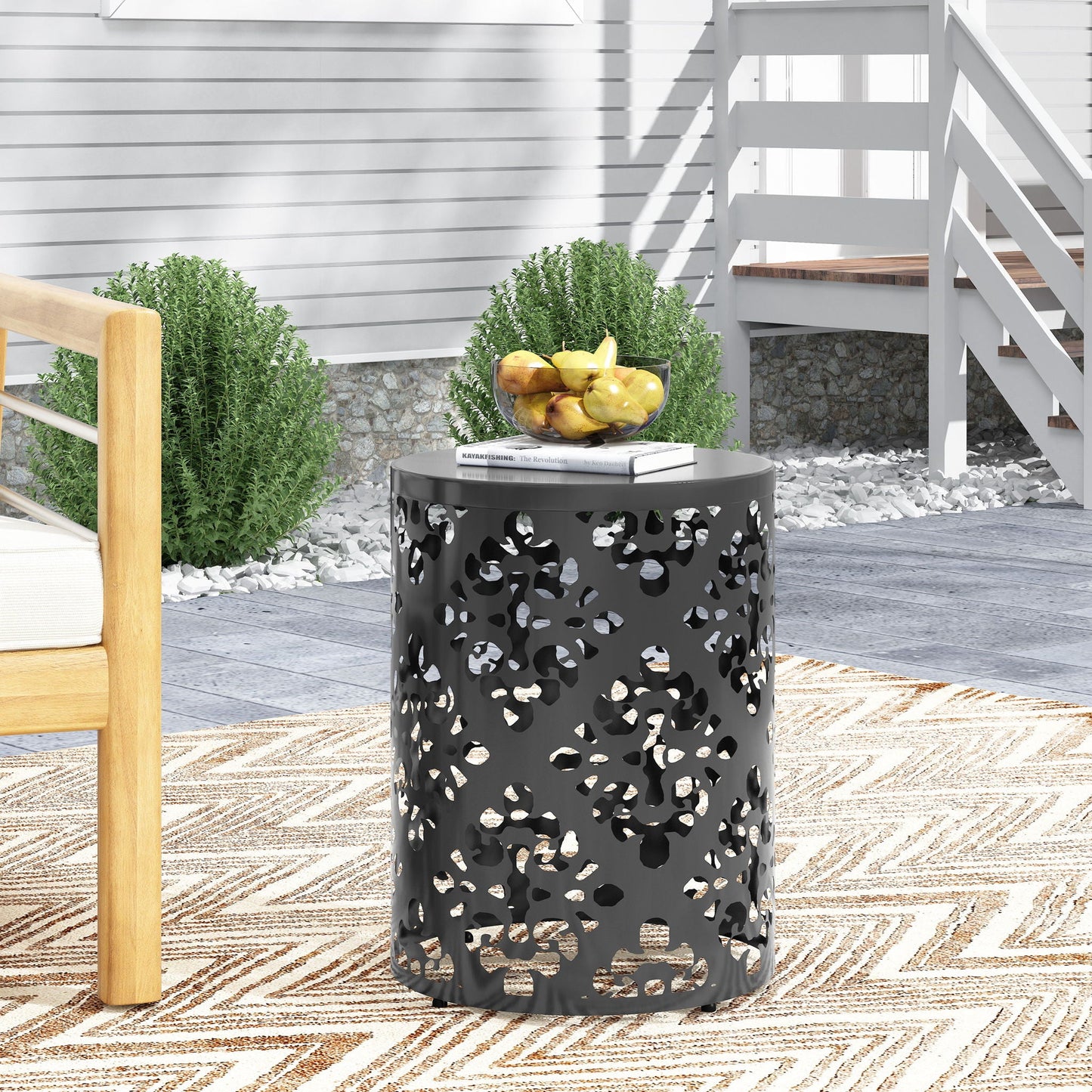 Modern Metal Outdoor End Table For The Patio