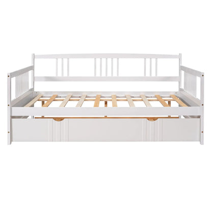 Multifunctional Modern Daybed white frame with slatted base and two under-bed drawers on Tampa Home & Garden Store
