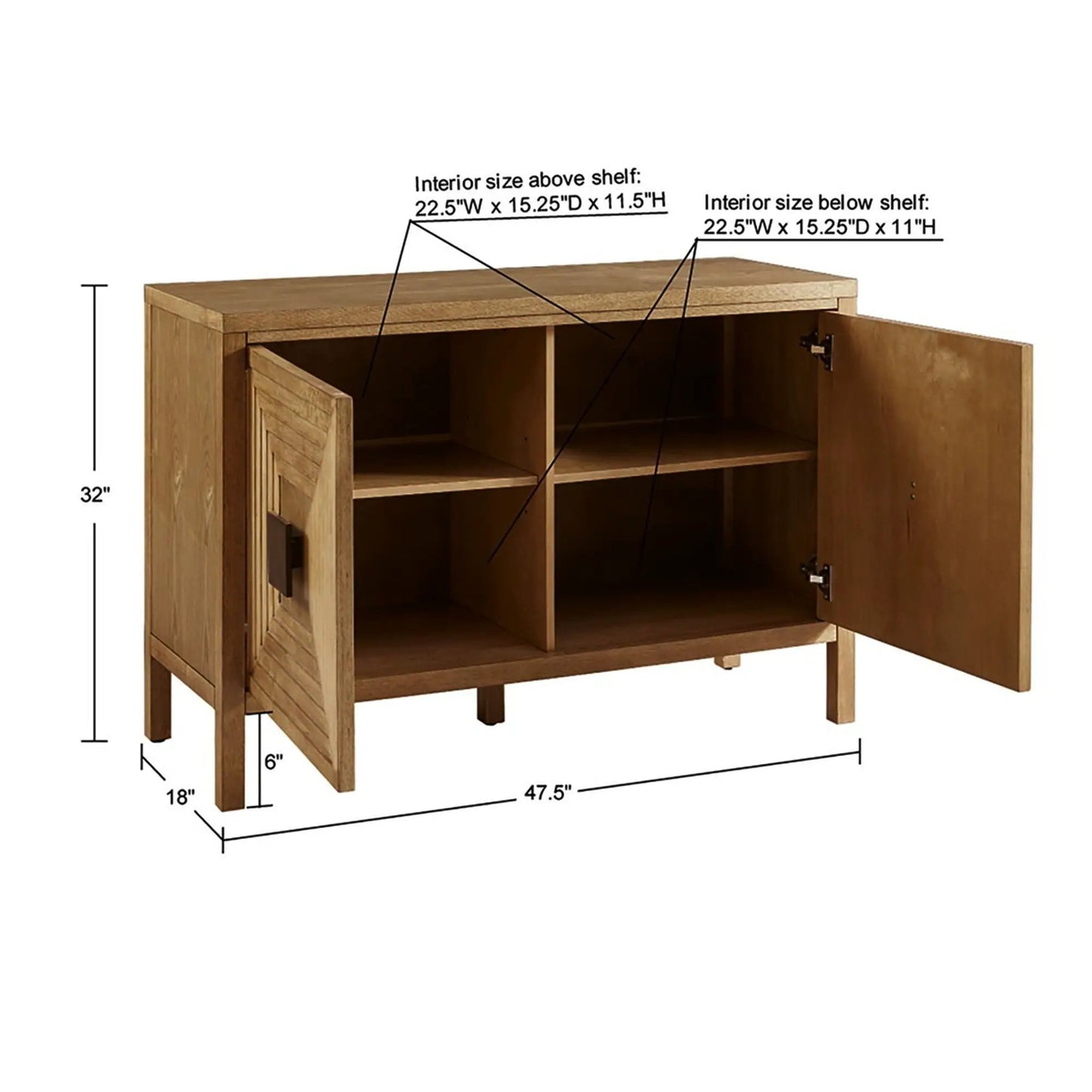 Accent Cabinet with Adjustable Shelves Natural