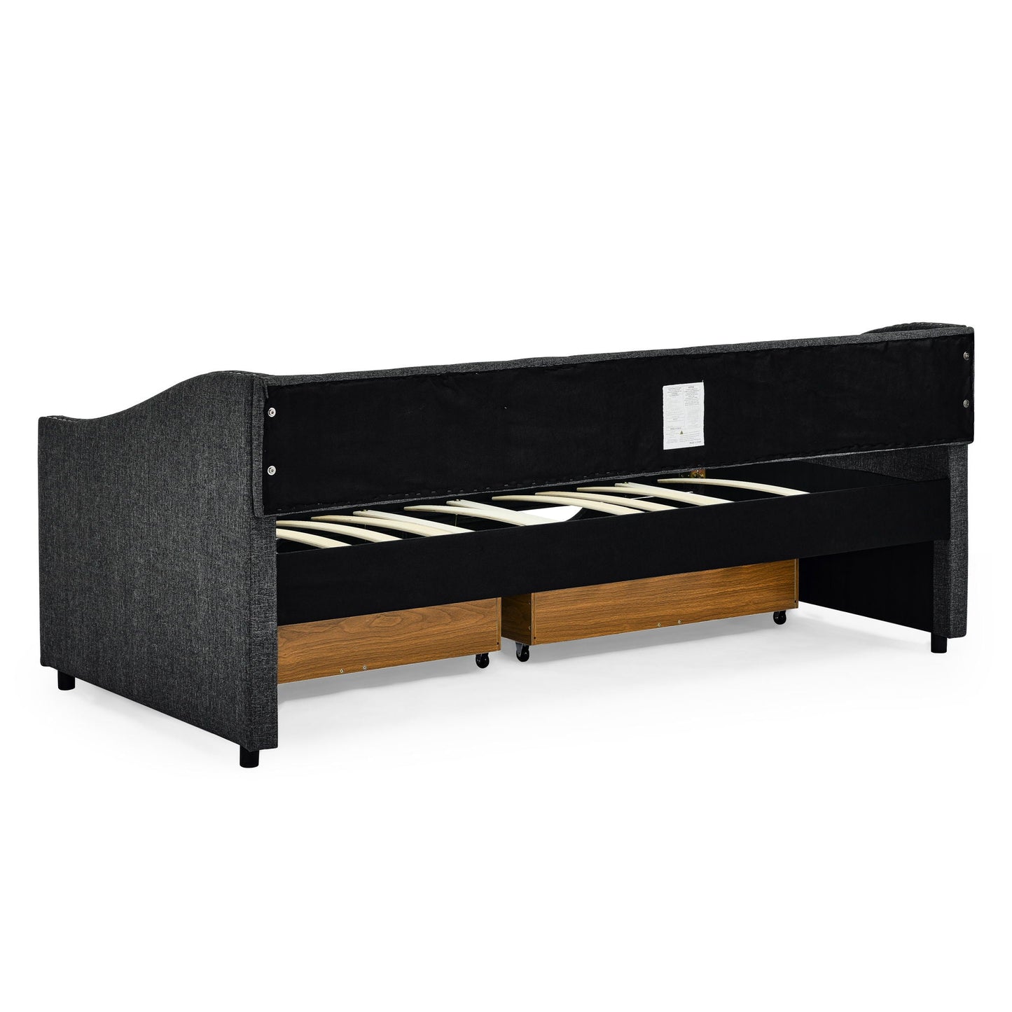 Upholstered Tufted Daybed with Storage Drawers