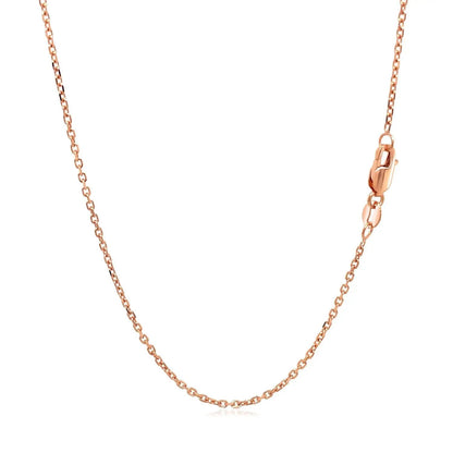 14k rose gold diamond-cut cable link necklace 1.3mm, lobster clasp by Bids.com on Tampa Home & Garden Store