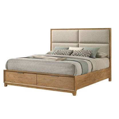 Contemporary Storage Bed with Plush Headboard