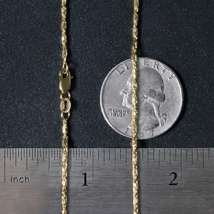 Diamond-cut fancy links pendant chain in 14k yellow gold 1.5mm with lobster clasp on Tampa Home & Garden Store