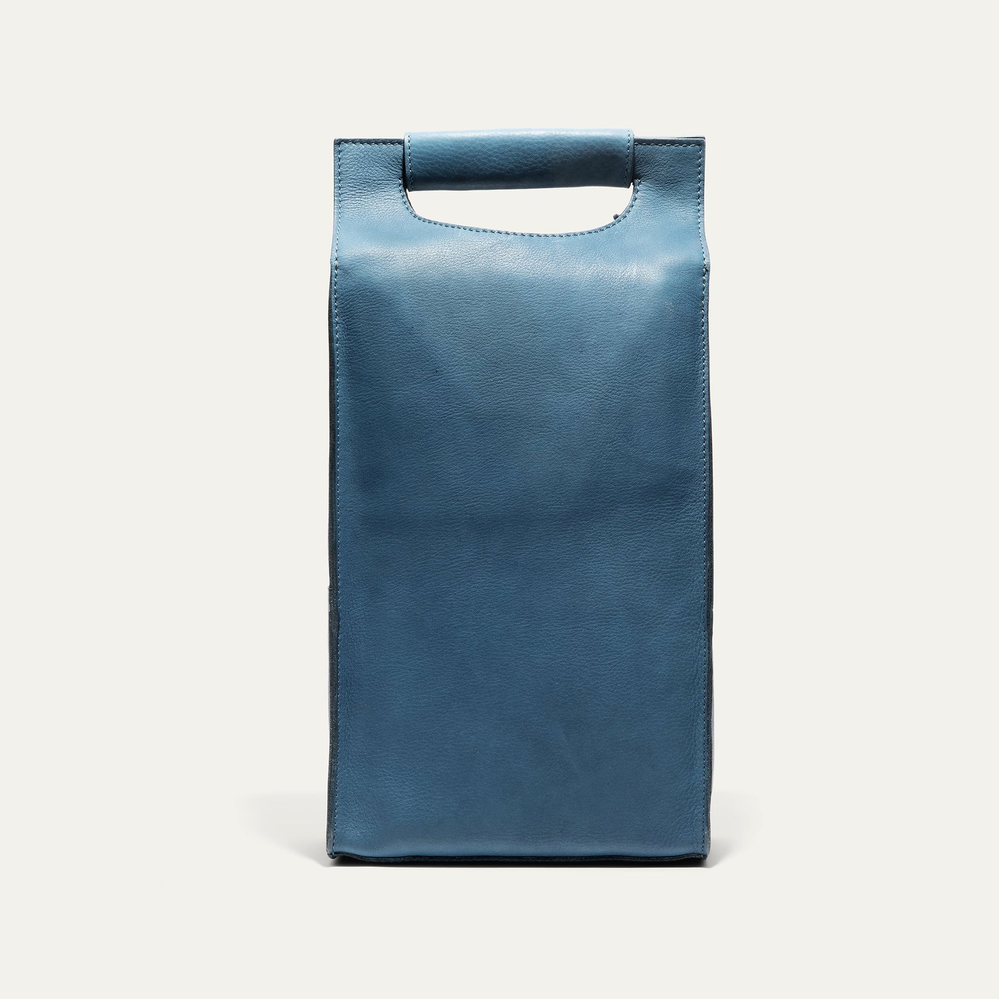 Double Leather Wine Case Will Leather Goods blue leather wine carrier bag on Tampa Home & Garden Store