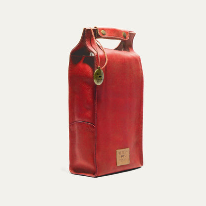 Double Leather Wine Case red leather by Will Leather Goods on Tampa Home & Garden Store