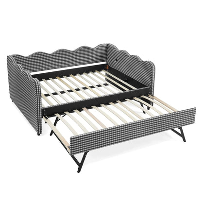 Gingham Daybed With USB Port and Wave Design