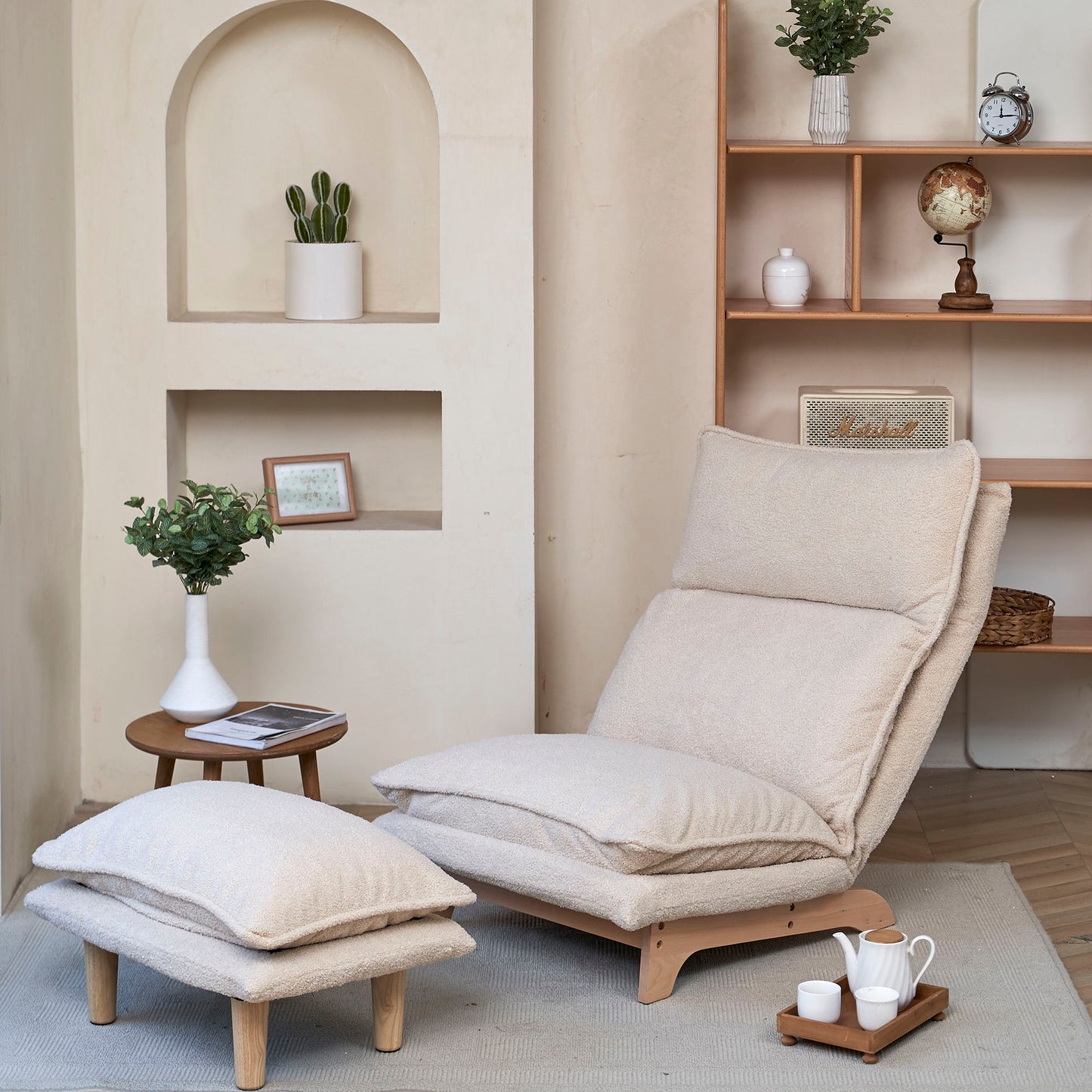 Single Foldable Lazy Sofa and Reclining Chair