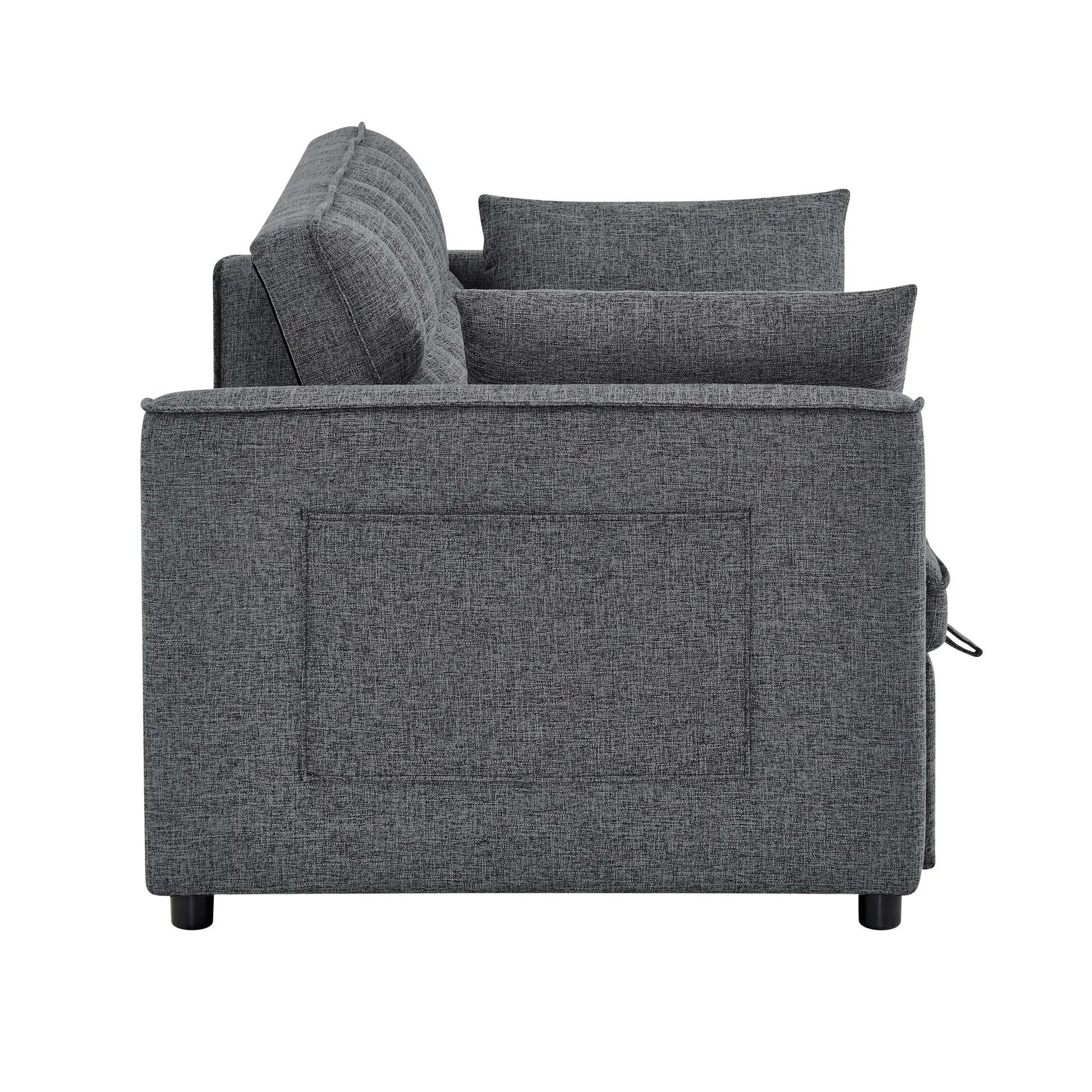 Sienna gray tufted sleeper sofa with chaise by Unique Piece Furniture on Tampa Home & Garden Store