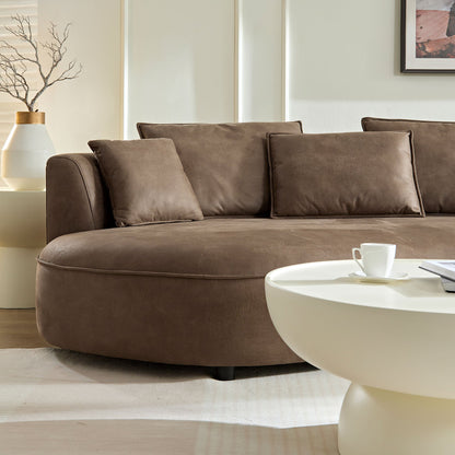 Modern Curved Sectional Sofa and the Wood Frame