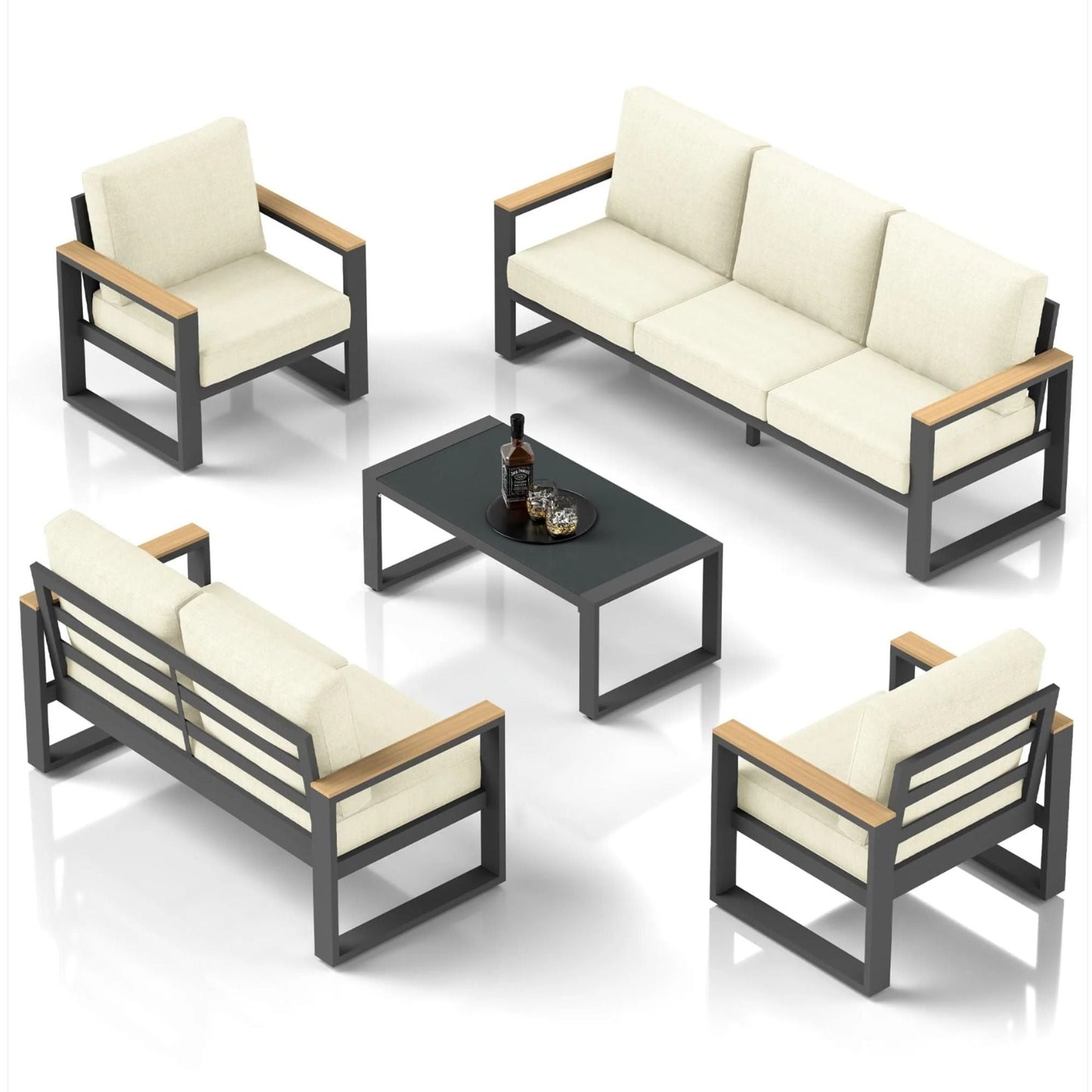 Modern Outdoor Sofa Set with the Coffee Table