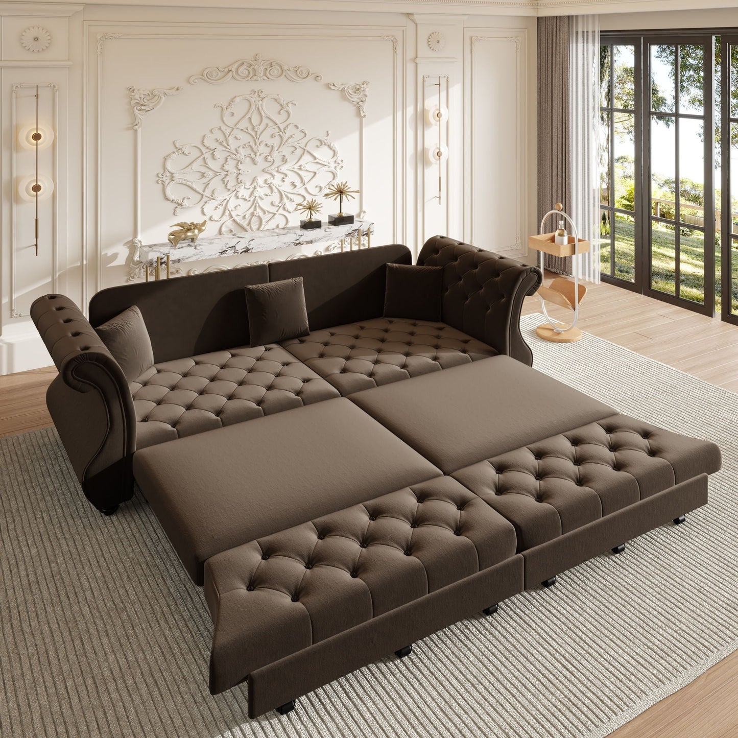 Oversized Chesterfield Sofa and a Pull Out Bed