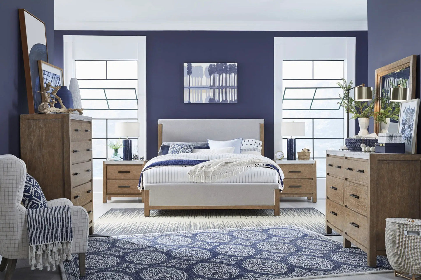 Plum Creek Upholstered Panel Bed With Fabric