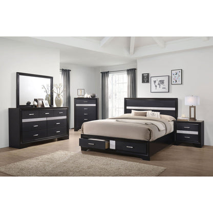 Corbin Glittering Bedroom Set 4pc black by HouseOfZazla with bed, dresser, chest, nightstands on Tampa Home & Garden Store