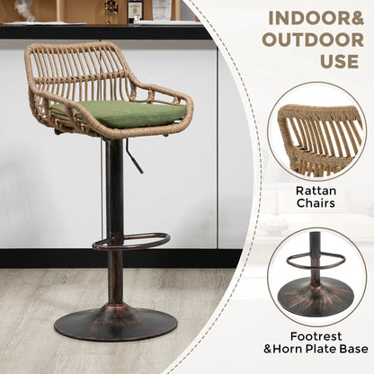 Modern Swivel Bar Stools with Footrest Set of 2
