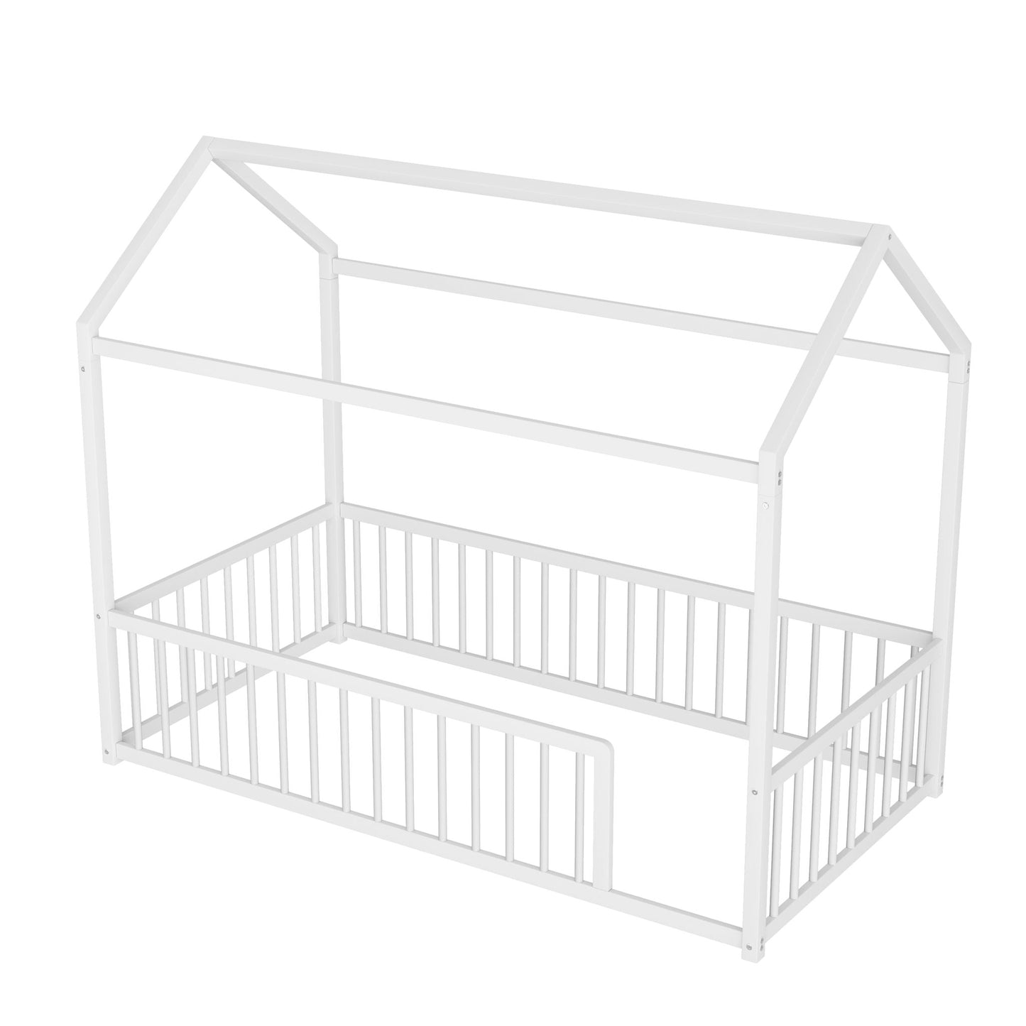 Cozy Montessori House Floor Bed and a Safety Rail