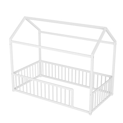 Cozy Montessori House Floor Bed and a Safety Rail