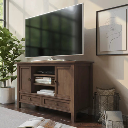 Warm Shaker TV Media Stand Handcrafted Wood