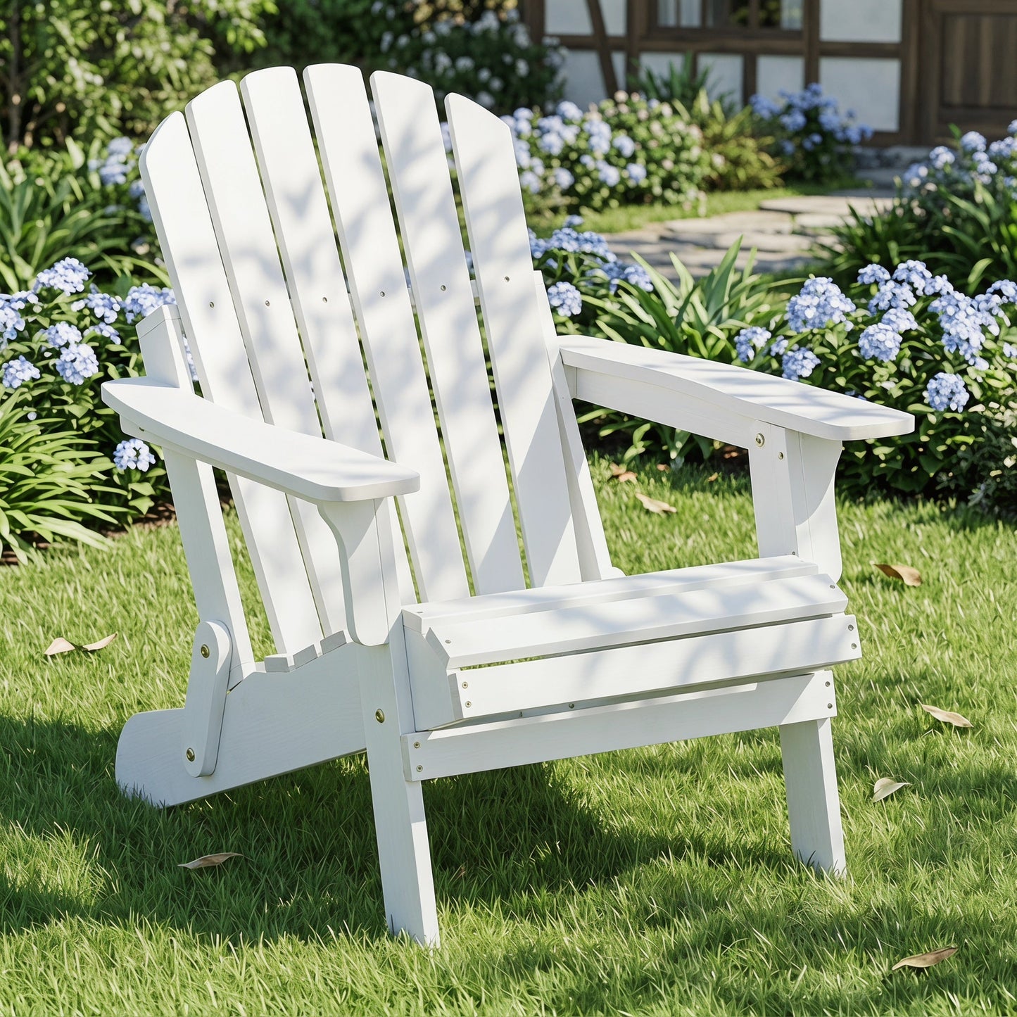 Oversize Wooden Folding Adirondack Patio Chair