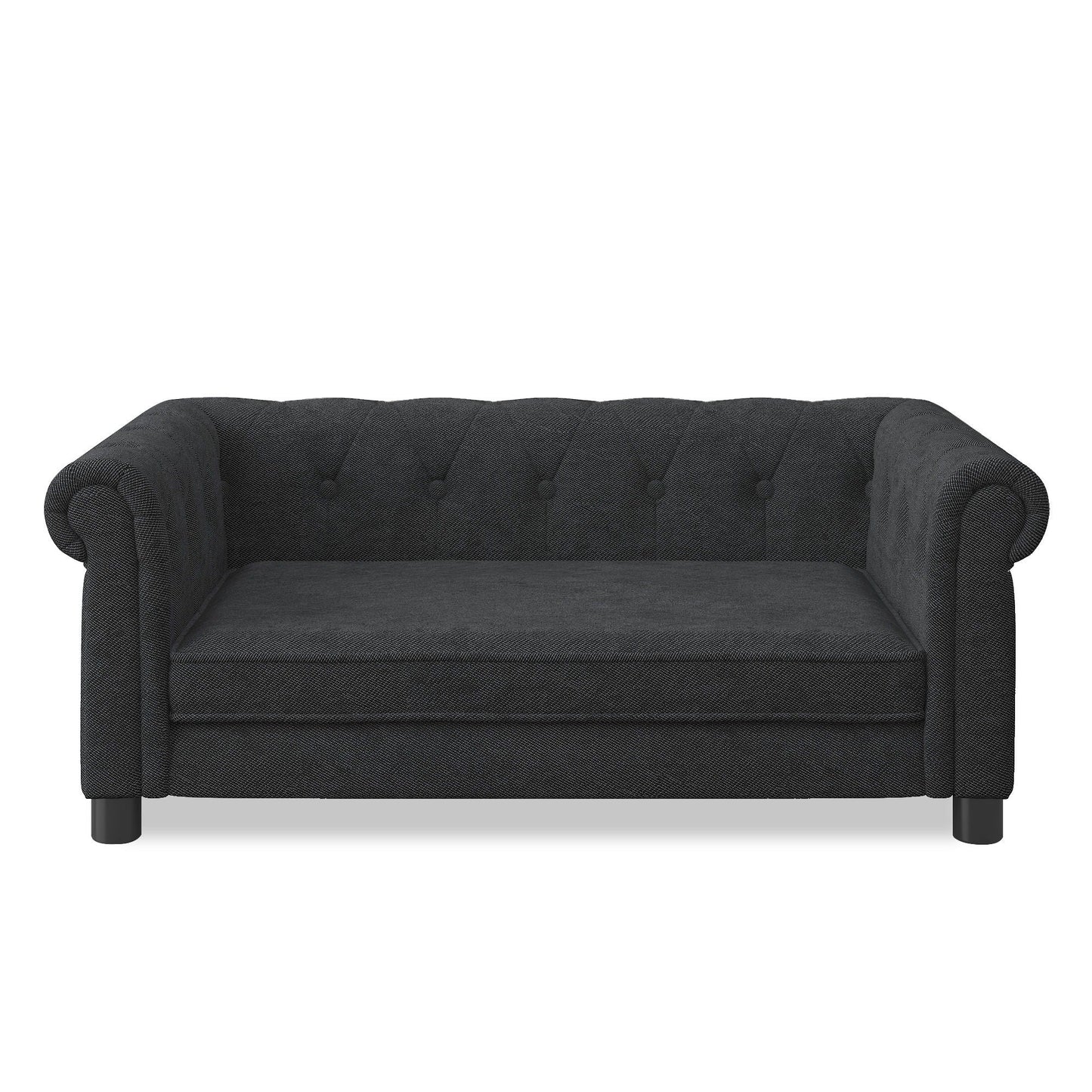 Modern Elegant Rectangle Dog Bed with durable elevated sofa design in dark charcoal fabric on Tampa Home & Garden Store