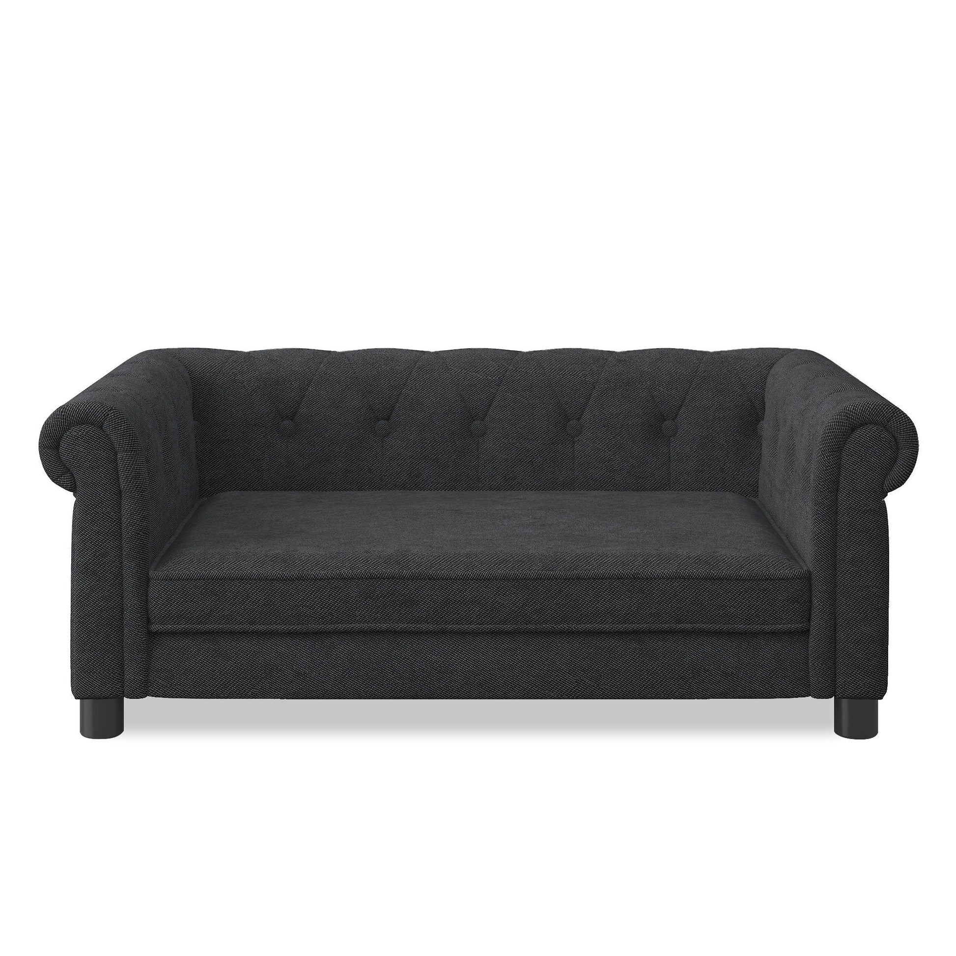 Modern Elegant Rectangle Dog Bed with durable elevated sofa design in dark charcoal fabric on Tampa Home & Garden Store