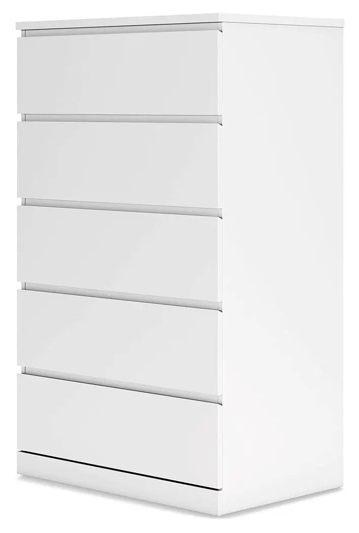 Onita Five Drawer Chest in White Finish Modern