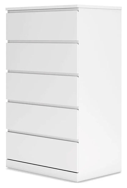 Onita Five Drawer Chest in White Finish Modern