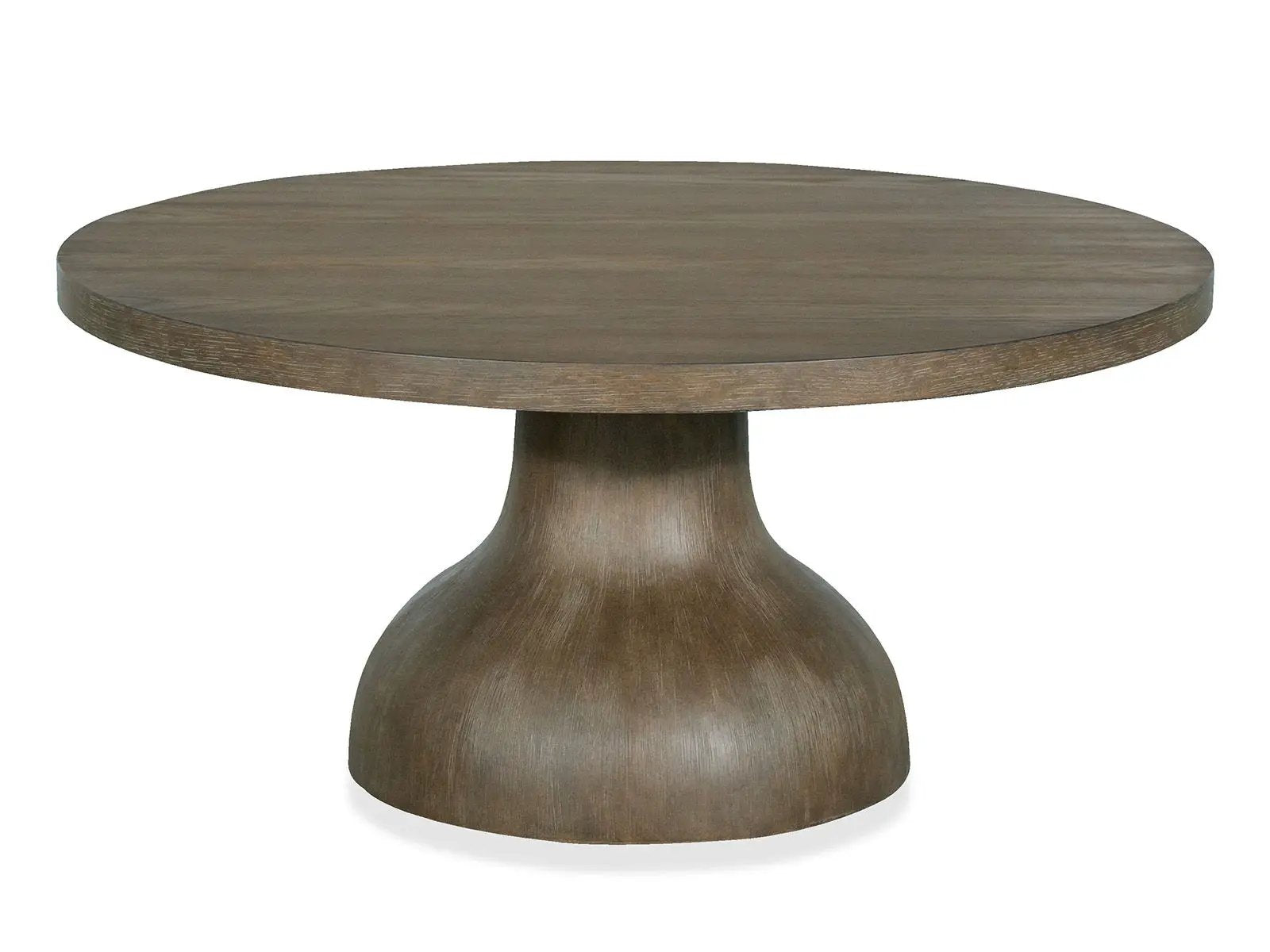 Bosley Round Table by Unique Piece Furniture, brown wood pedestal accent table on Tampa Home & Garden Store
