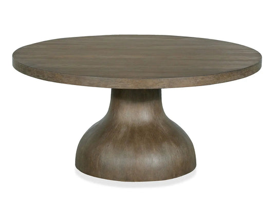 Bosley Round Table by Unique Piece Furniture, brown wood pedestal accent table on Tampa Home & Garden Store