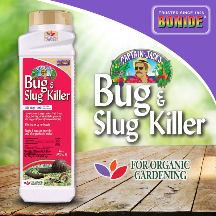 Bonide Bug & Slug Killer liquid pesticide bottle with red label on packaging Bonide branding on Tampa Home & Garden Store