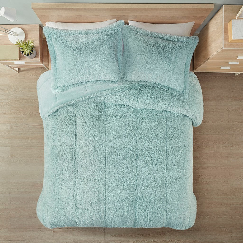 Shaggy Long Fur Comforter Mini Set and Throws