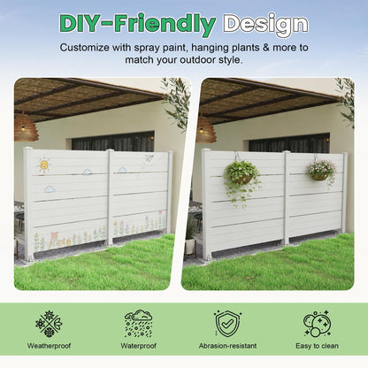 Two Panel Vinyl Outdoor Privacy Screen For Patio